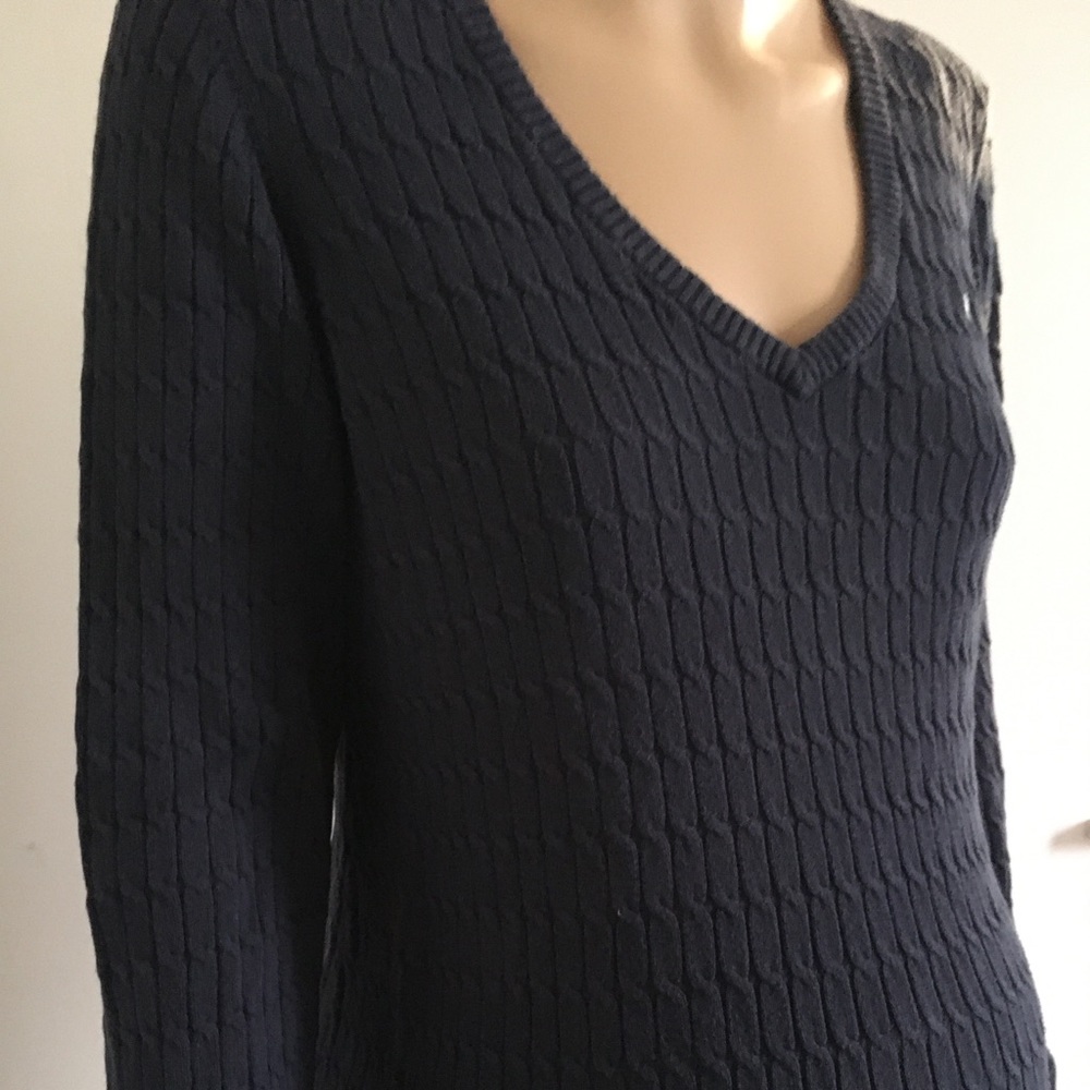 Medium Maternity Blue Cable Knit sweater